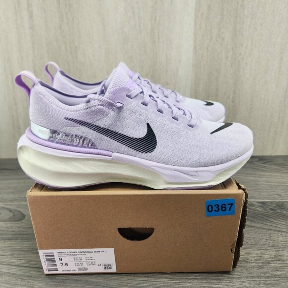 Nike ZoomX Invincible Run FK 3 Size 9 Womens Barely Grape Purple Black Shoes